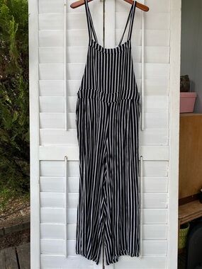 torrid Black and White Striped Jumpsuit/ overalls
